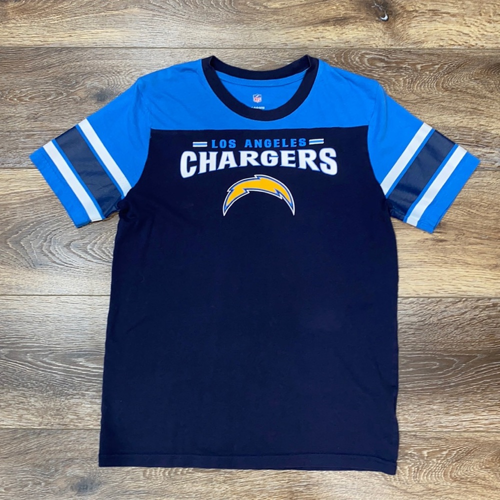Los Angeles Chargers NFL Logo Colorblock Short Sleeve T-Shirt💙Size Large 14/16